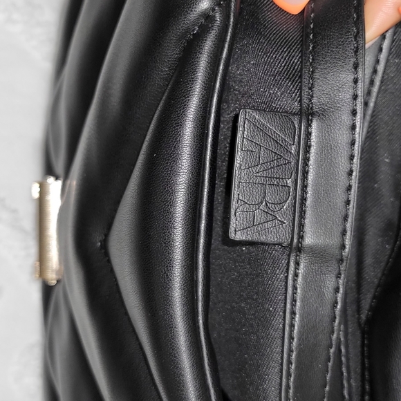 Zara Quilted Puffy Flap Bag with Chain and Leather Shoukder Strap - Picture 14 of 16